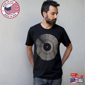 Gold Vinyl Record Shirt Music Lover T Shirts For Men Classic